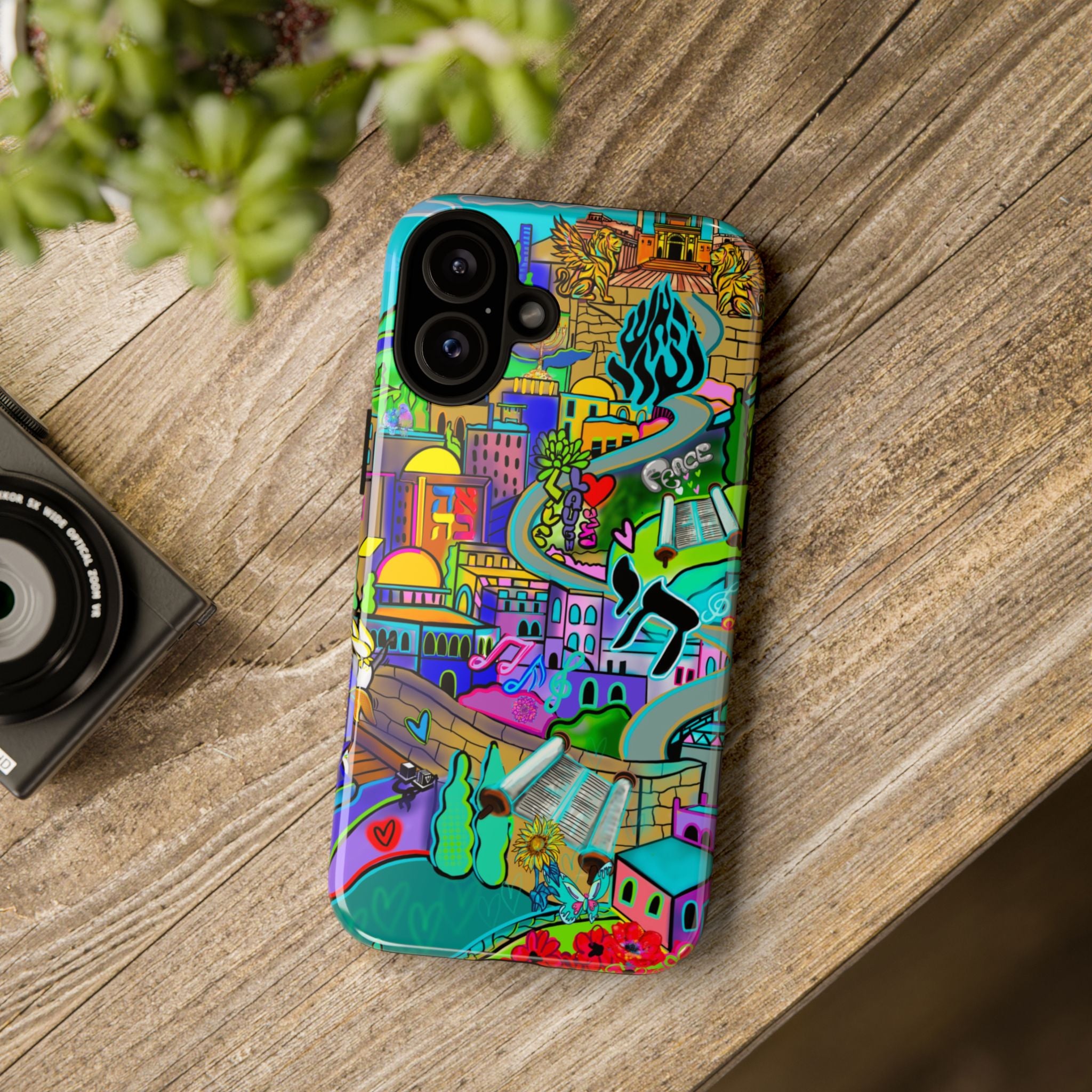 Vibrant Phone Case with Cityscape Design, Ideal for Travelers, Gift for Birthdays, Art Lovers, Festivals, Eco-Friendly Accessories