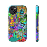 Vibrant Phone Case with Cityscape Design, Ideal for Travelers, Gift for Birthdays, Art Lovers, Festivals, Eco-Friendly Accessories