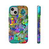 Vibrant Phone Case with Cityscape Design, Ideal for Travelers, Gift for Birthdays, Art Lovers, Festivals, Eco-Friendly Accessories