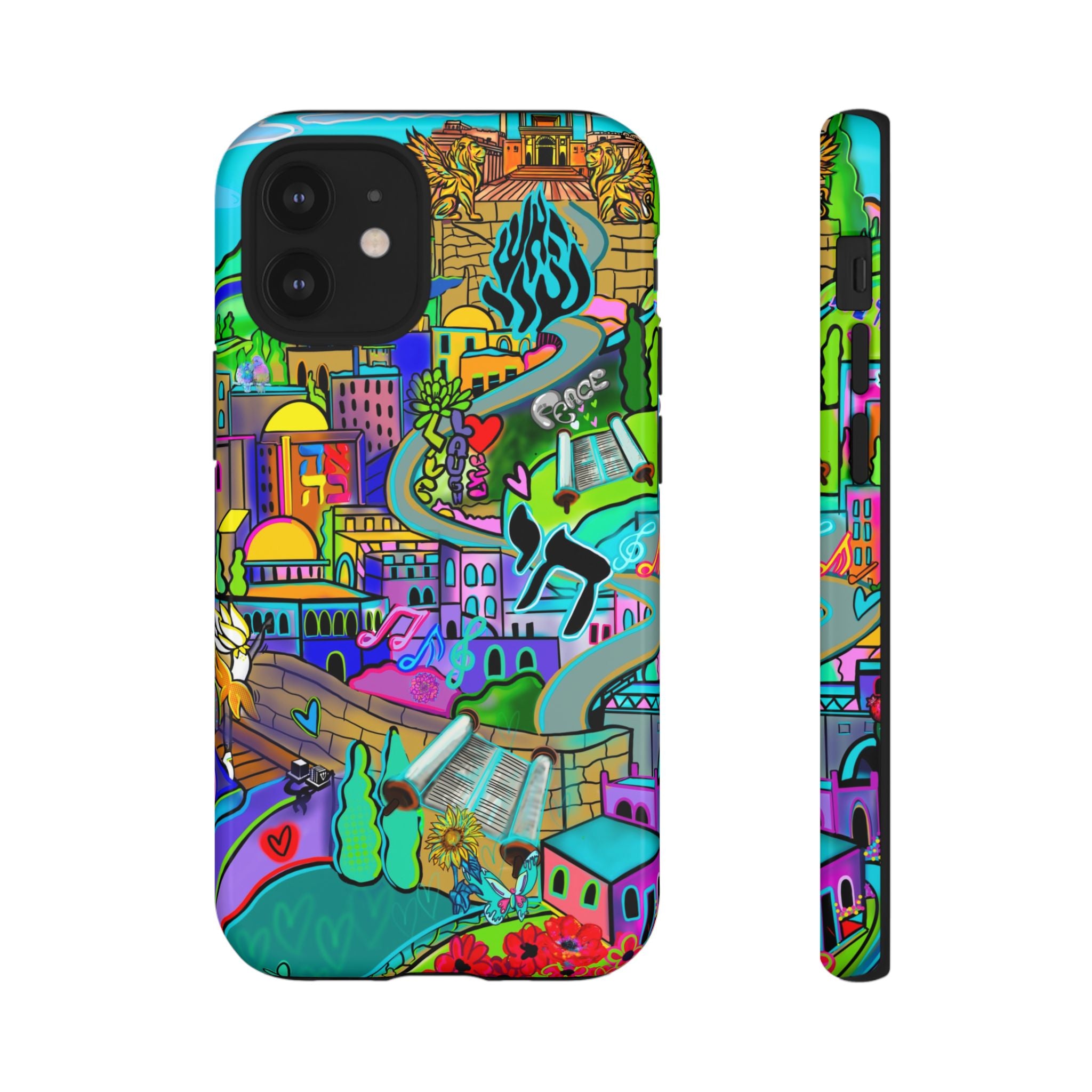 Vibrant Phone Case with Cityscape Design, Ideal for Travelers, Gift for Birthdays, Art Lovers, Festivals, Eco-Friendly Accessories