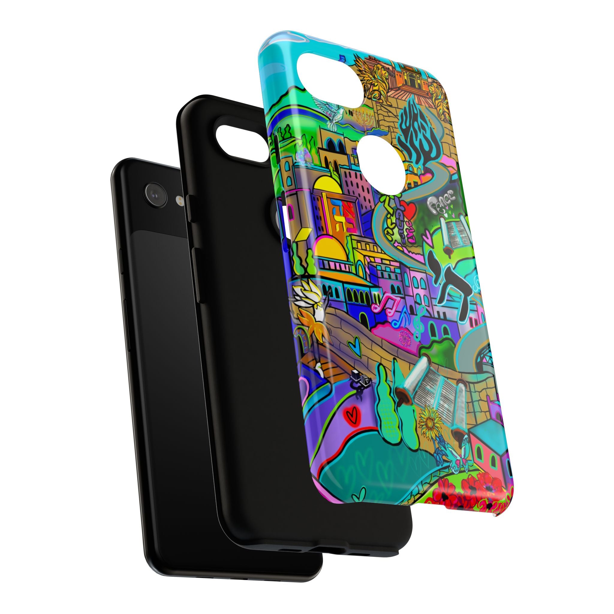 Vibrant Phone Case with Cityscape Design, Ideal for Travelers, Gift for Birthdays, Art Lovers, Festivals, Eco-Friendly Accessories