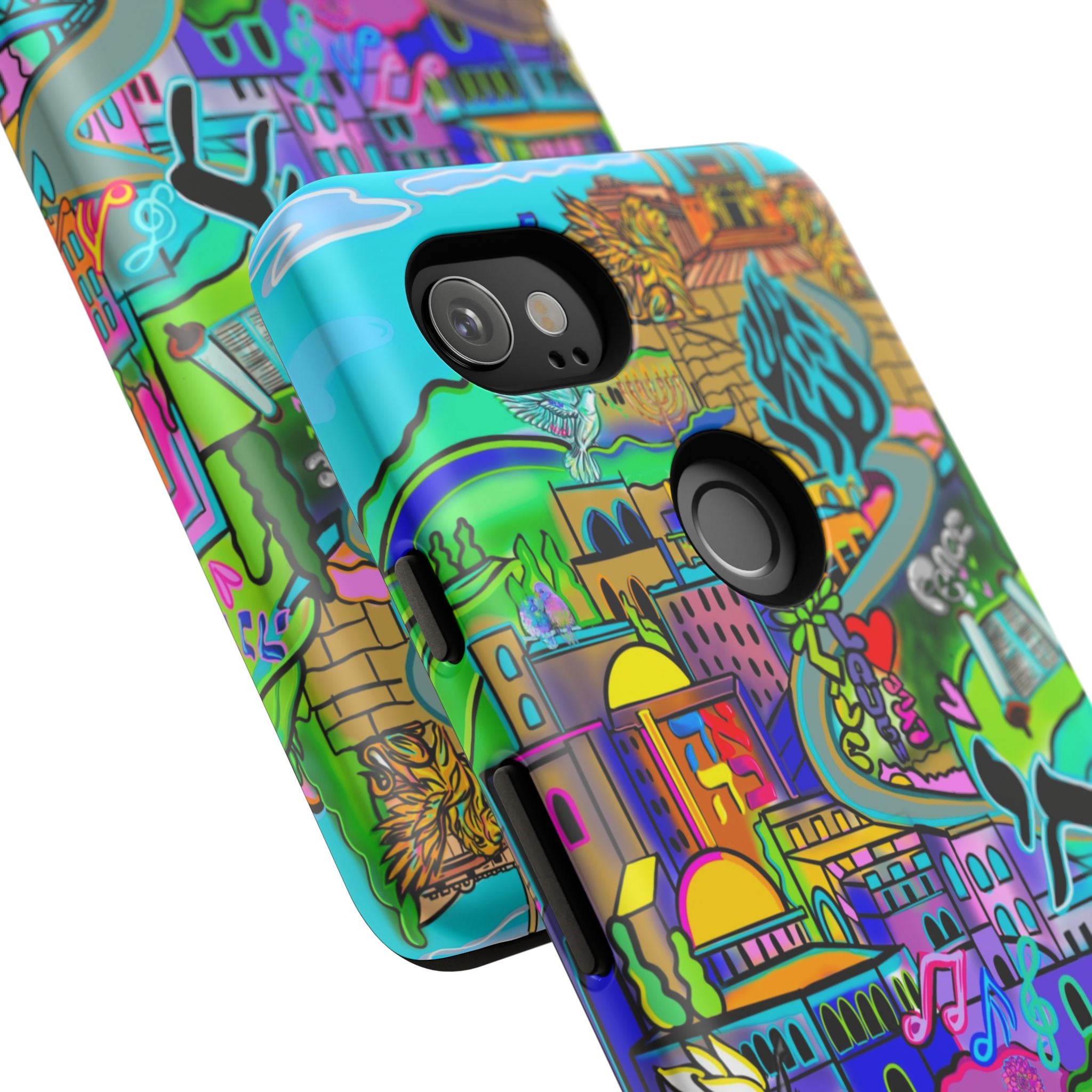 Vibrant Phone Case with Cityscape Design, Ideal for Travelers, Gift for Birthdays, Art Lovers, Festivals, Eco-Friendly Accessories