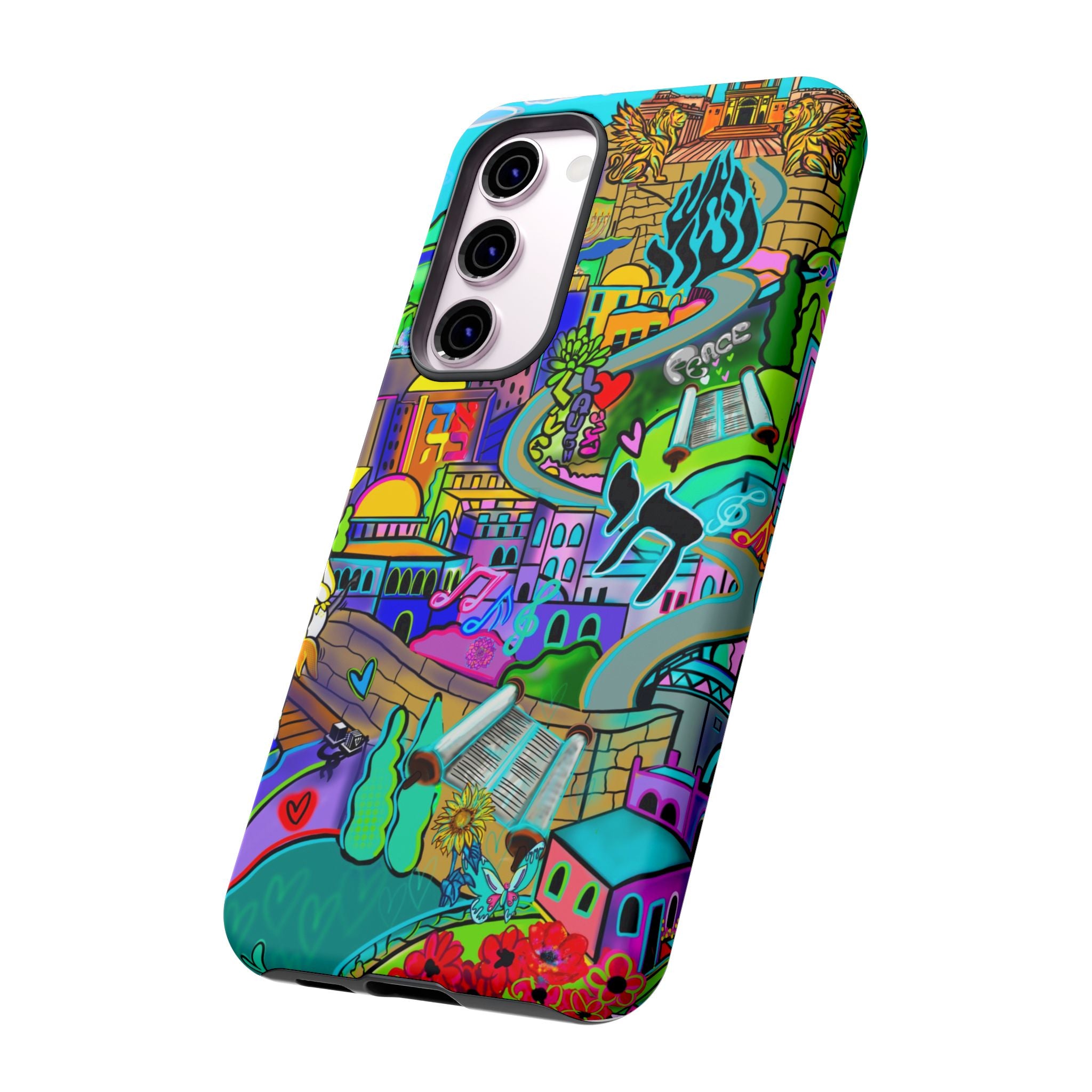Vibrant Phone Case with Cityscape Design, Ideal for Travelers, Gift for Birthdays, Art Lovers, Festivals, Eco-Friendly Accessories