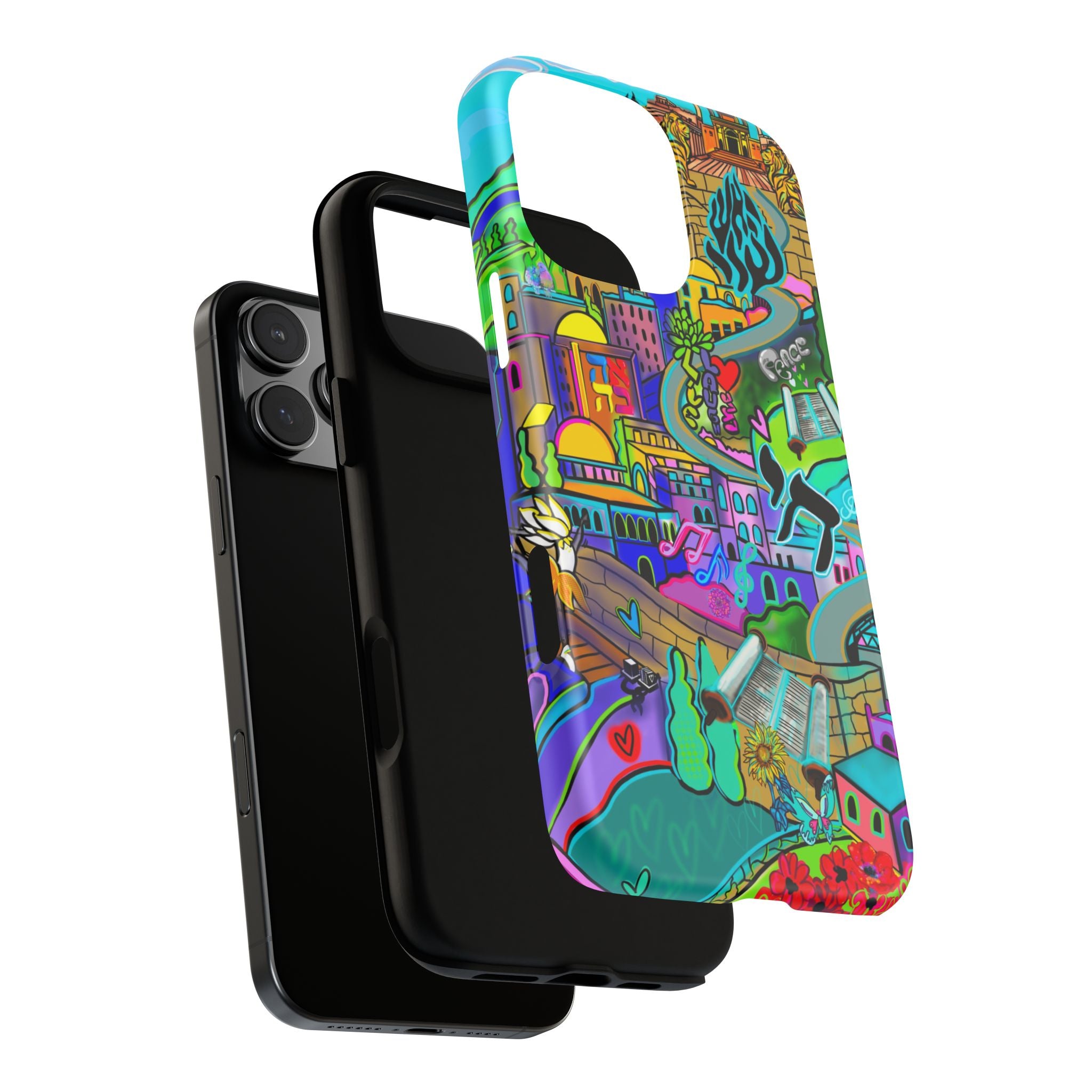 Vibrant Phone Case with Cityscape Design, Ideal for Travelers, Gift for Birthdays, Art Lovers, Festivals, Eco-Friendly Accessories
