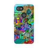 Vibrant Phone Case with Cityscape Design, Ideal for Travelers, Gift for Birthdays, Art Lovers, Festivals, Eco-Friendly Accessories