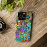 Vibrant Phone Case with Cityscape Design, Ideal for Travelers, Gift for Birthdays, Art Lovers, Festivals, Eco-Friendly Accessories