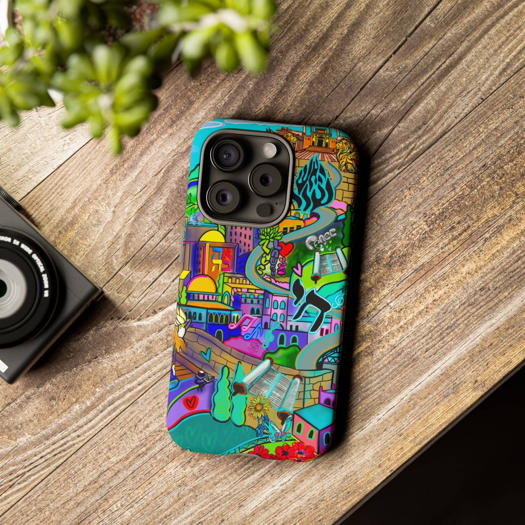 Vibrant Phone Case with Cityscape Design, Ideal for Travelers, Gift for Birthdays, Art Lovers, Festivals, Eco-Friendly Accessories