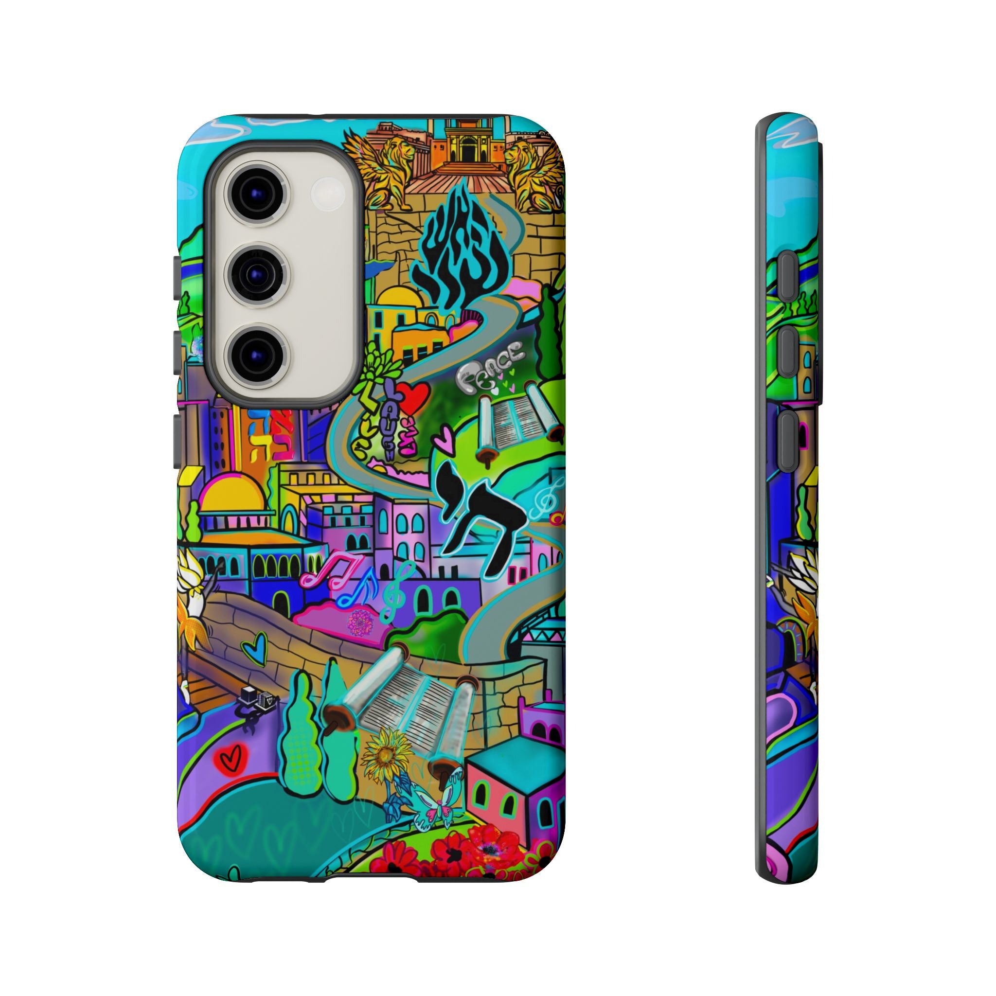 Vibrant Phone Case with Cityscape Design, Ideal for Travelers, Gift for Birthdays, Art Lovers, Festivals, Eco-Friendly Accessories