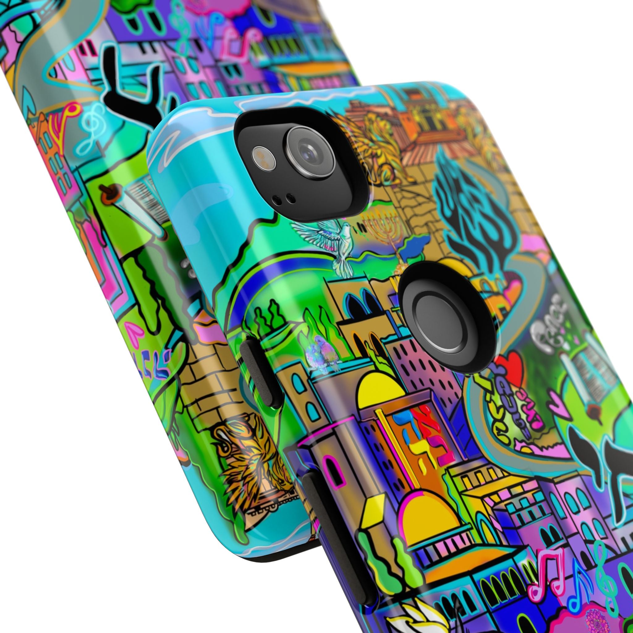 Vibrant Phone Case with Cityscape Design, Ideal for Travelers, Gift for Birthdays, Art Lovers, Festivals, Eco-Friendly Accessories