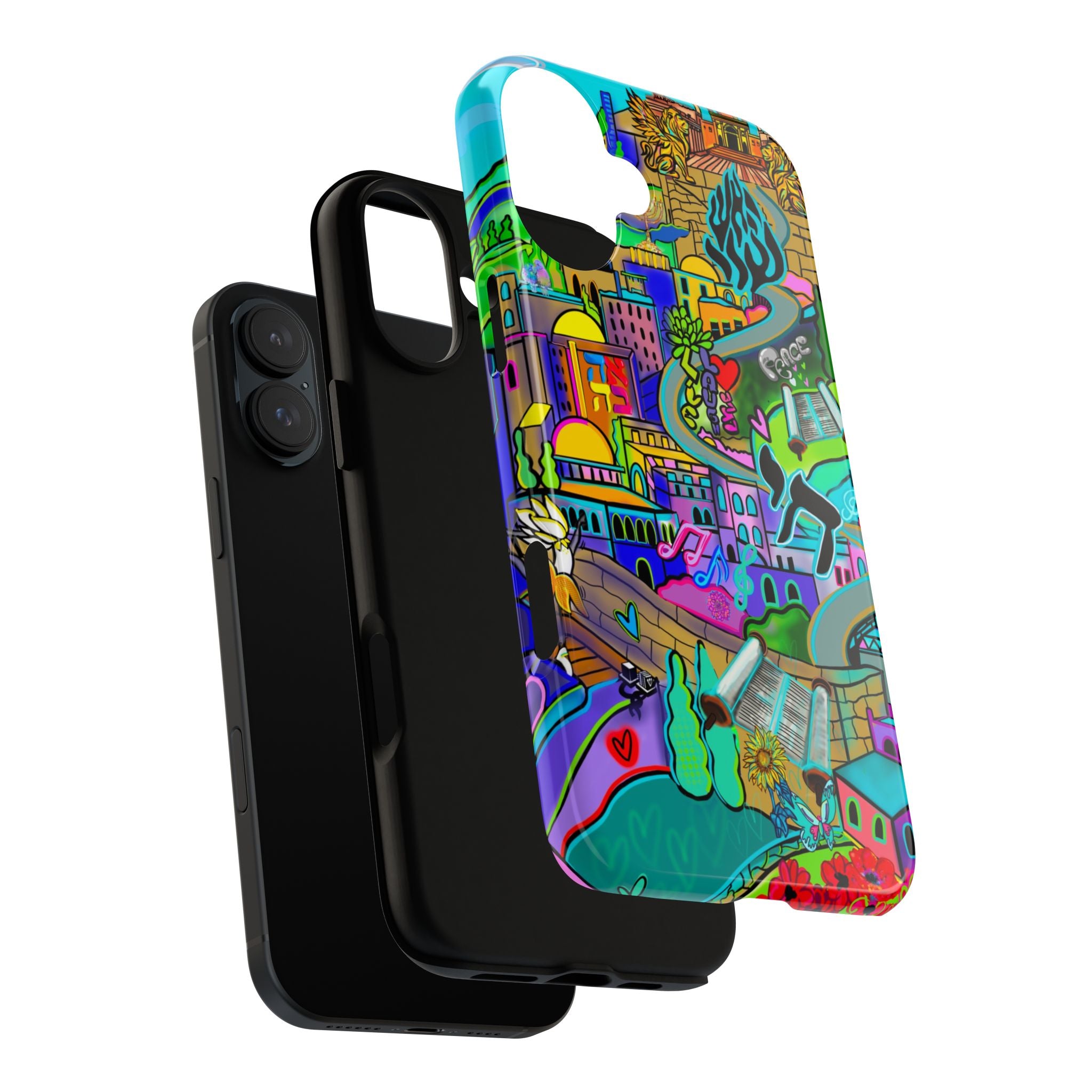 Vibrant Phone Case with Cityscape Design, Ideal for Travelers, Gift for Birthdays, Art Lovers, Festivals, Eco-Friendly Accessories