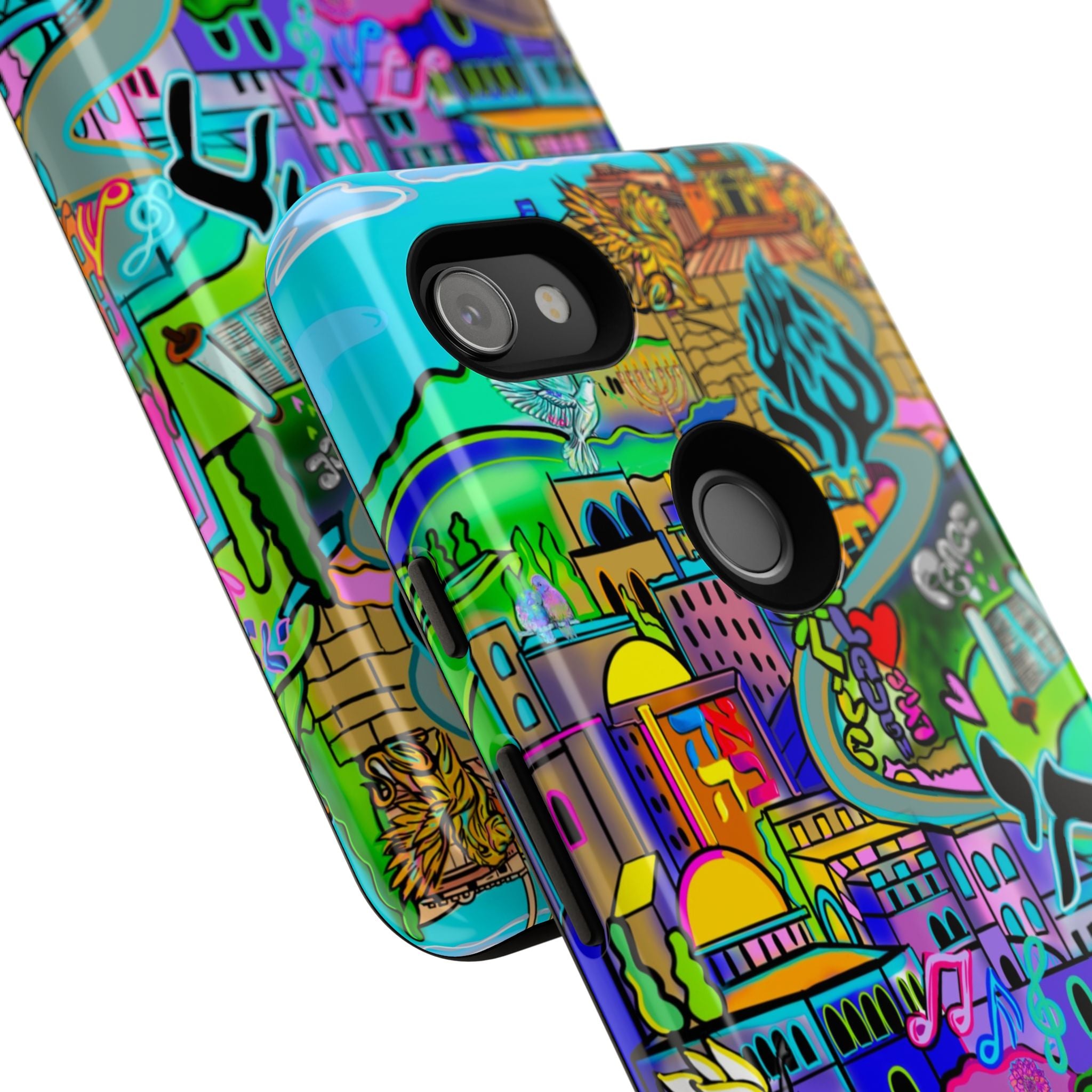 Vibrant Phone Case with Cityscape Design, Ideal for Travelers, Gift for Birthdays, Art Lovers, Festivals, Eco-Friendly Accessories