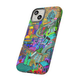 Vibrant Phone Case with Cityscape Design, Ideal for Travelers, Gift for Birthdays, Art Lovers, Festivals, Eco-Friendly Accessories