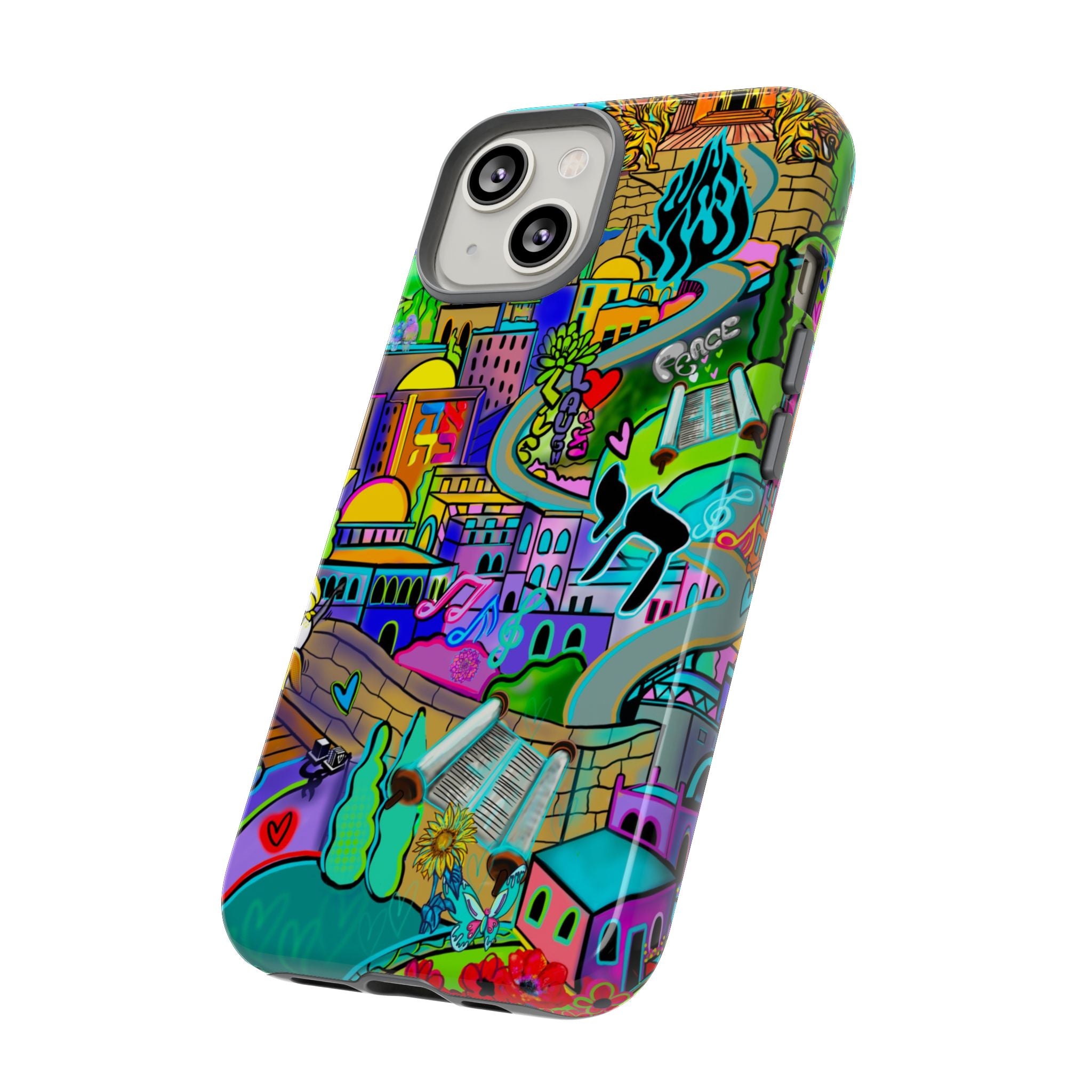 Vibrant Phone Case with Cityscape Design, Ideal for Travelers, Gift for Birthdays, Art Lovers, Festivals, Eco-Friendly Accessories