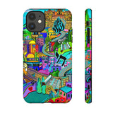 Vibrant Phone Case with Cityscape Design, Ideal for Travelers, Gift for Birthdays, Art Lovers, Festivals, Eco-Friendly Accessories