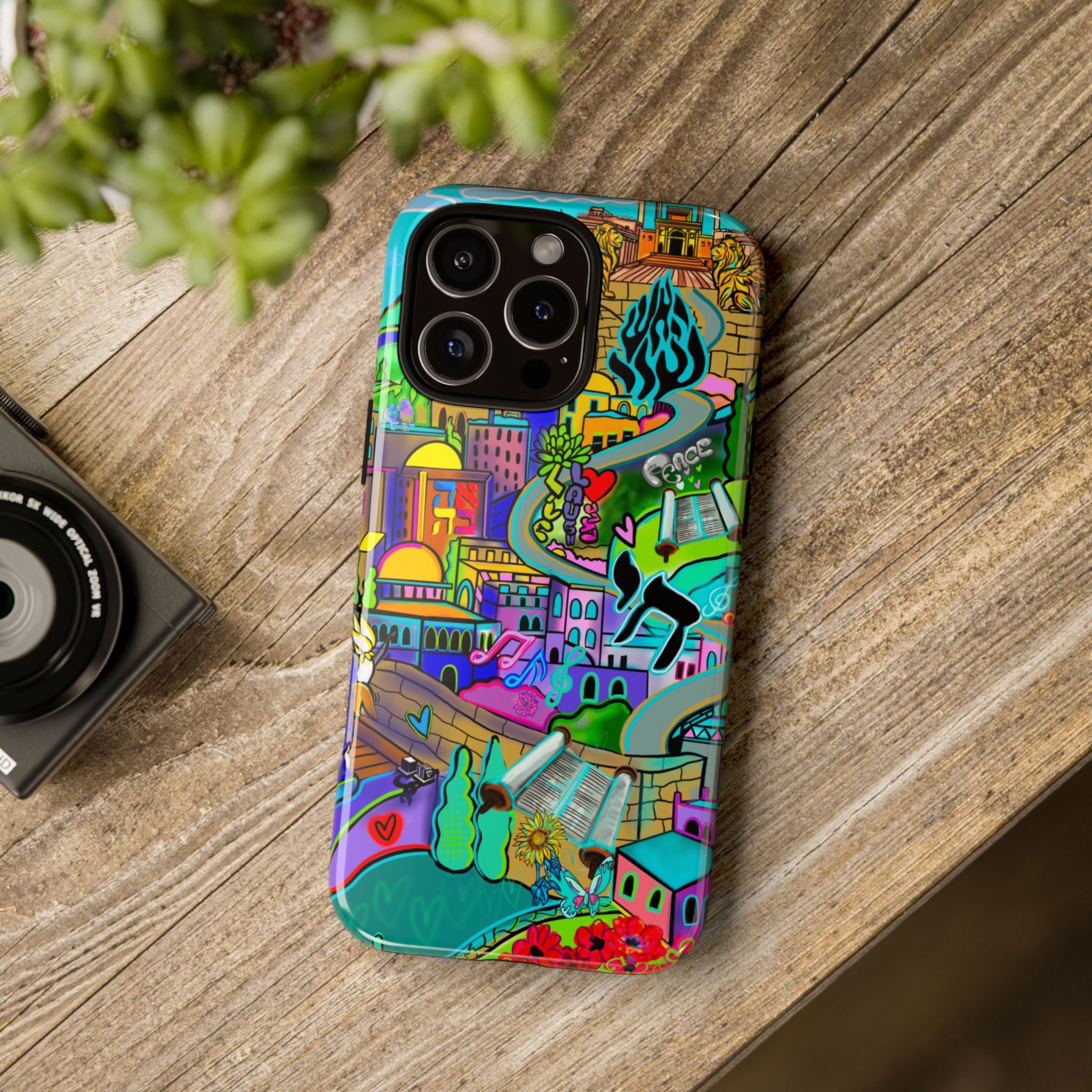 Vibrant Phone Case with Cityscape Design, Ideal for Travelers, Gift for Birthdays, Art Lovers, Festivals, Eco-Friendly Accessories