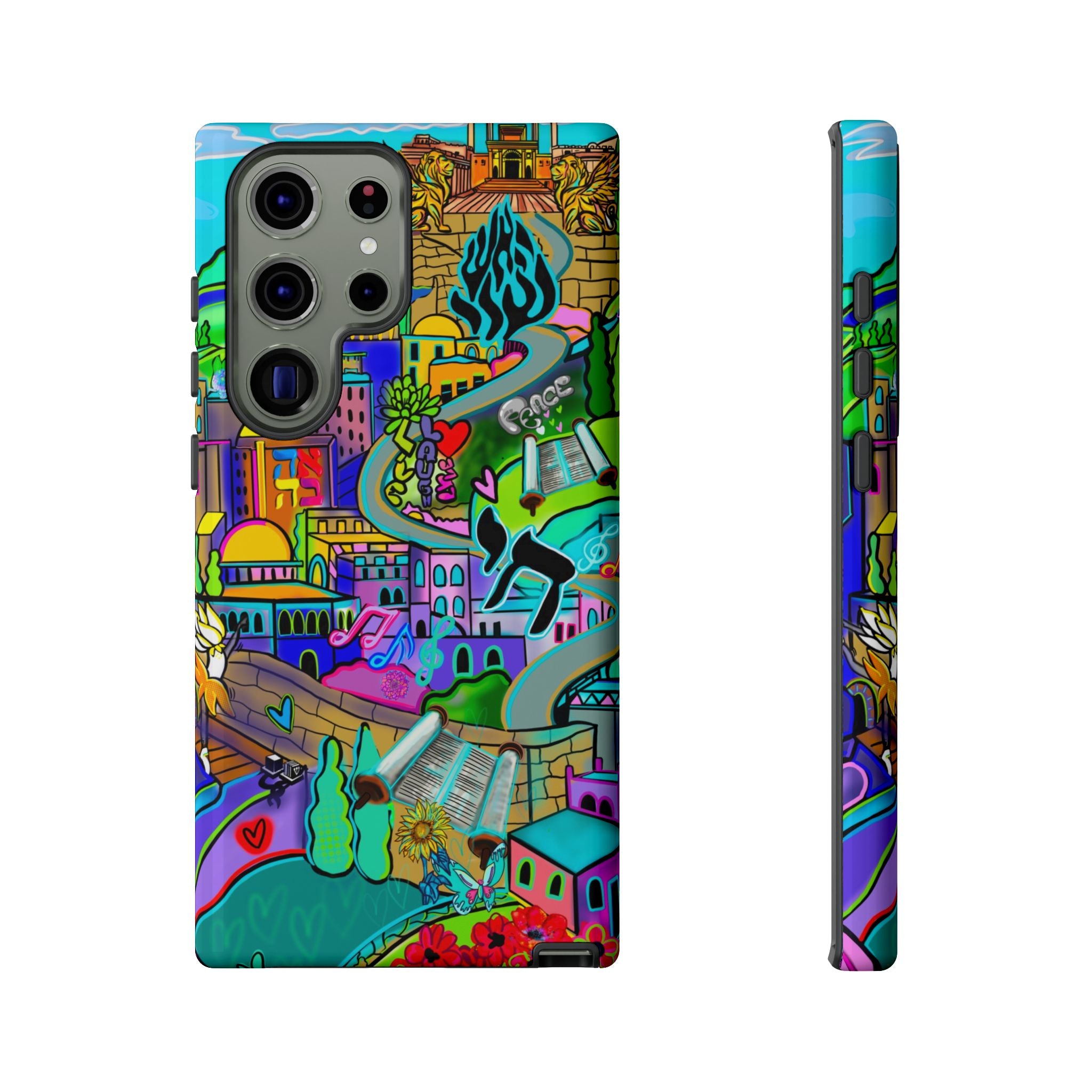 Vibrant Phone Case with Cityscape Design, Ideal for Travelers, Gift for Birthdays, Art Lovers, Festivals, Eco-Friendly Accessories