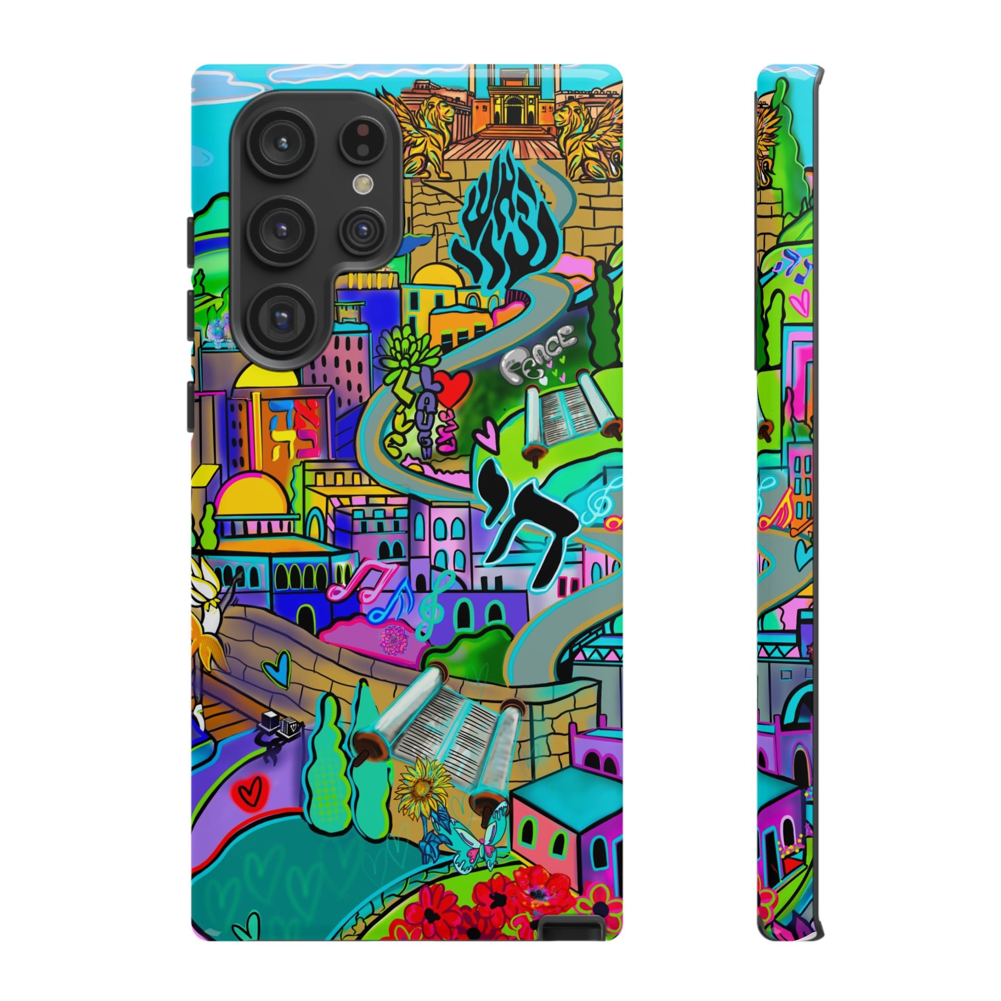 Vibrant Phone Case with Cityscape Design, Ideal for Travelers, Gift for Birthdays, Art Lovers, Festivals, Eco-Friendly Accessories