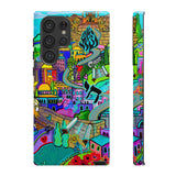 Vibrant Phone Case with Cityscape Design, Ideal for Travelers, Gift for Birthdays, Art Lovers, Festivals, Eco-Friendly Accessories