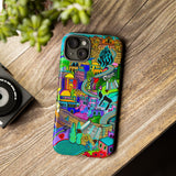 Vibrant Phone Case with Cityscape Design, Ideal for Travelers, Gift for Birthdays, Art Lovers, Festivals, Eco-Friendly Accessories