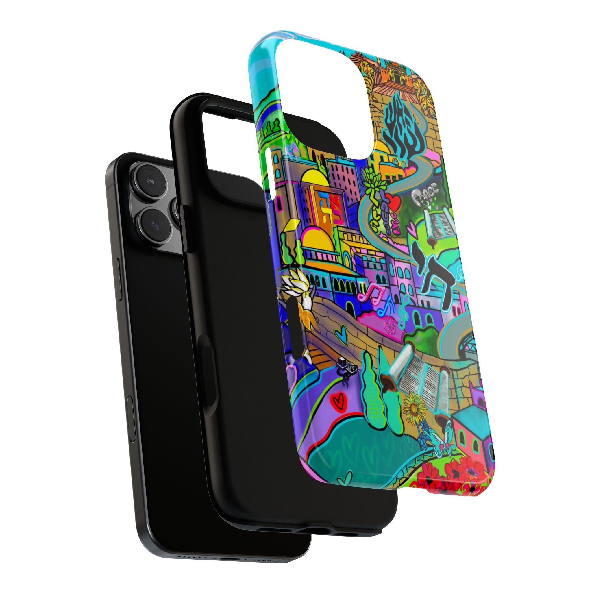 Vibrant Phone Case with Cityscape Design, Ideal for Travelers, Gift for Birthdays, Art Lovers, Festivals, Eco-Friendly Accessories