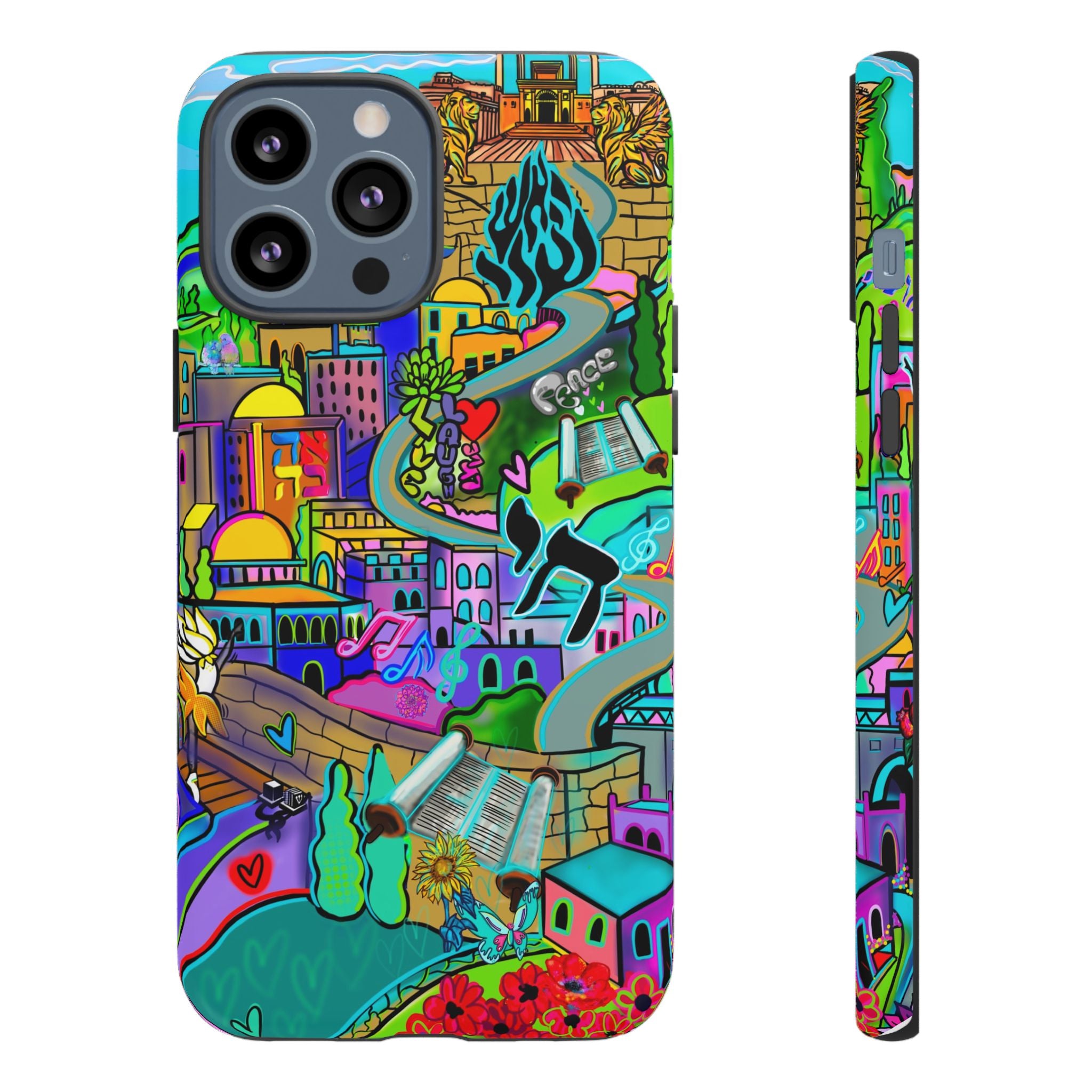 Vibrant Phone Case with Cityscape Design, Ideal for Travelers, Gift for Birthdays, Art Lovers, Festivals, Eco-Friendly Accessories