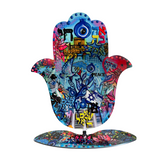 NEW! Blue Hamsa on stand