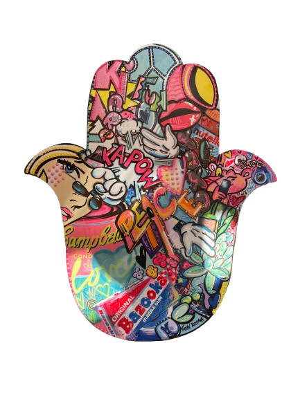 Hand embelished :Hamsa Pop Art