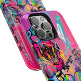 Graffiti Floral Magnetic Phone Case — Impact‑Resistant iPhone Cover