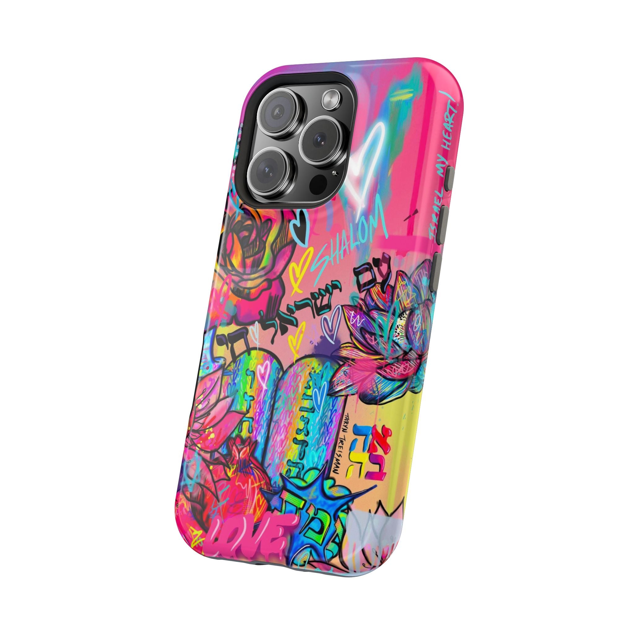 Graffiti Floral Magnetic Phone Case — Impact‑Resistant iPhone Cover