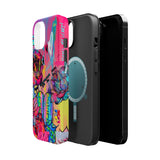 Graffiti Floral Magnetic Phone Case — Impact‑Resistant iPhone Cover