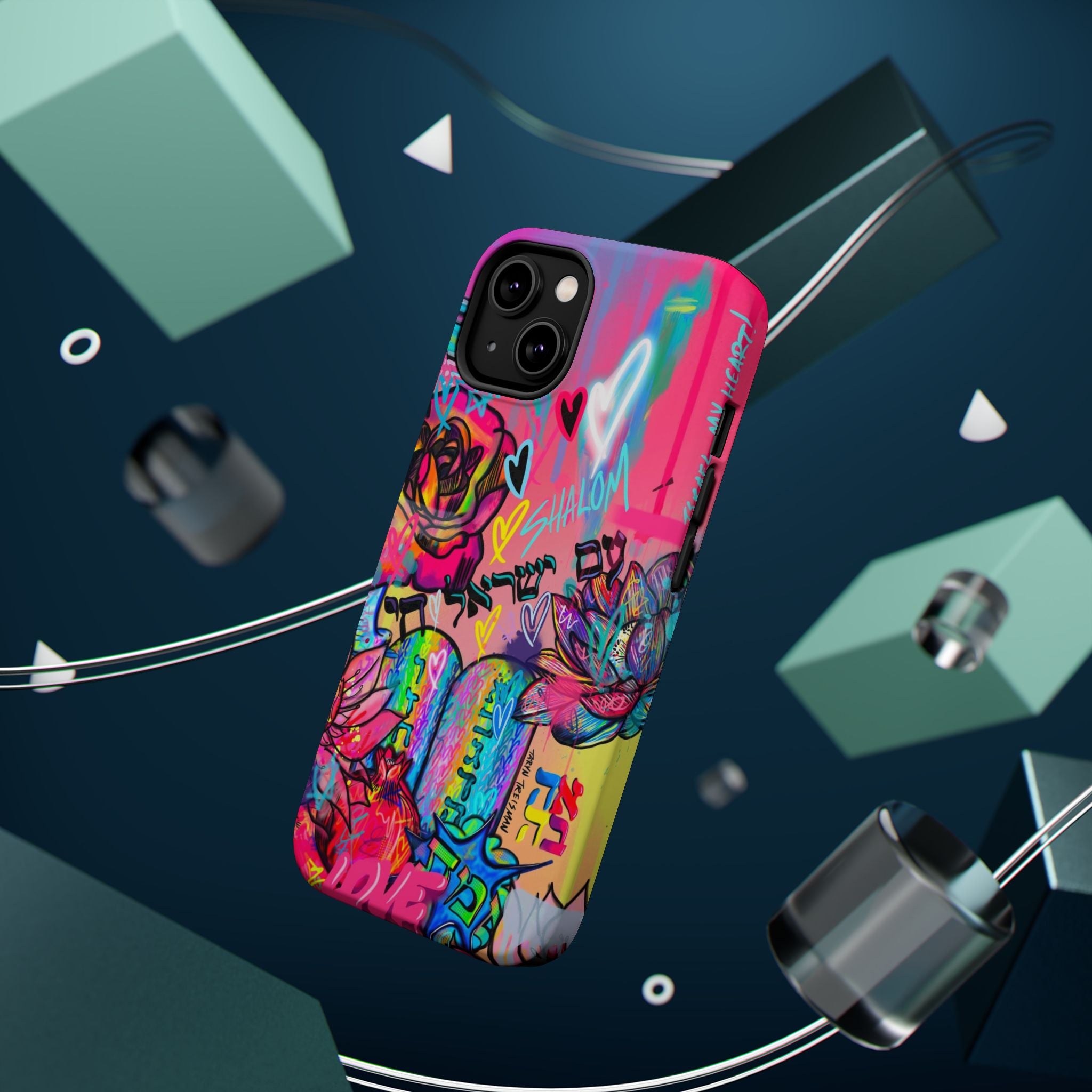 Graffiti Floral Magnetic Phone Case — Impact‑Resistant iPhone Cover
