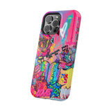 Graffiti Floral Magnetic Phone Case — Impact‑Resistant iPhone Cover
