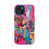 Graffiti Floral Magnetic Phone Case — Impact‑Resistant iPhone Cover