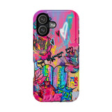 Graffiti Floral Magnetic Phone Case — Impact‑Resistant iPhone Cover