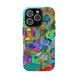 Vibrant Phone Case with Cityscape Design, Ideal for Travelers, Gift for Birthdays, Art Lovers, Festivals, Eco-Friendly Accessories