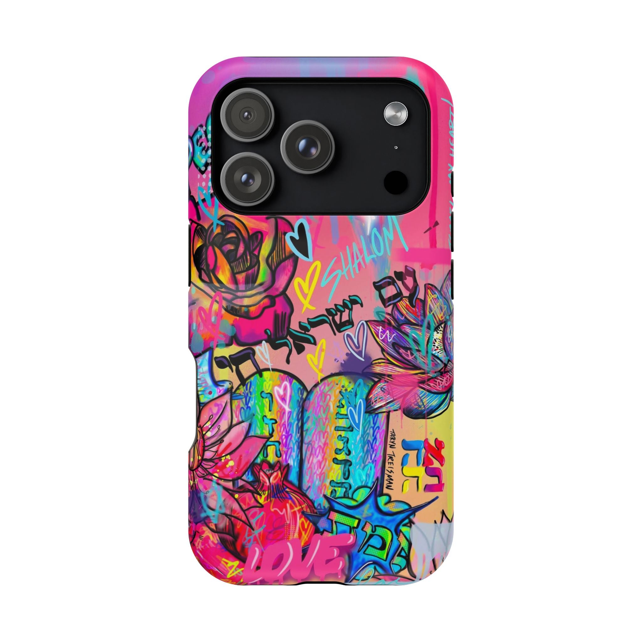 Graffiti Floral Magnetic Phone Case — Impact‑Resistant iPhone Cover