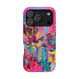 Graffiti Floral Magnetic Phone Case — Impact‑Resistant iPhone Cover