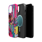 Graffiti Floral Magnetic Phone Case — Impact‑Resistant iPhone Cover