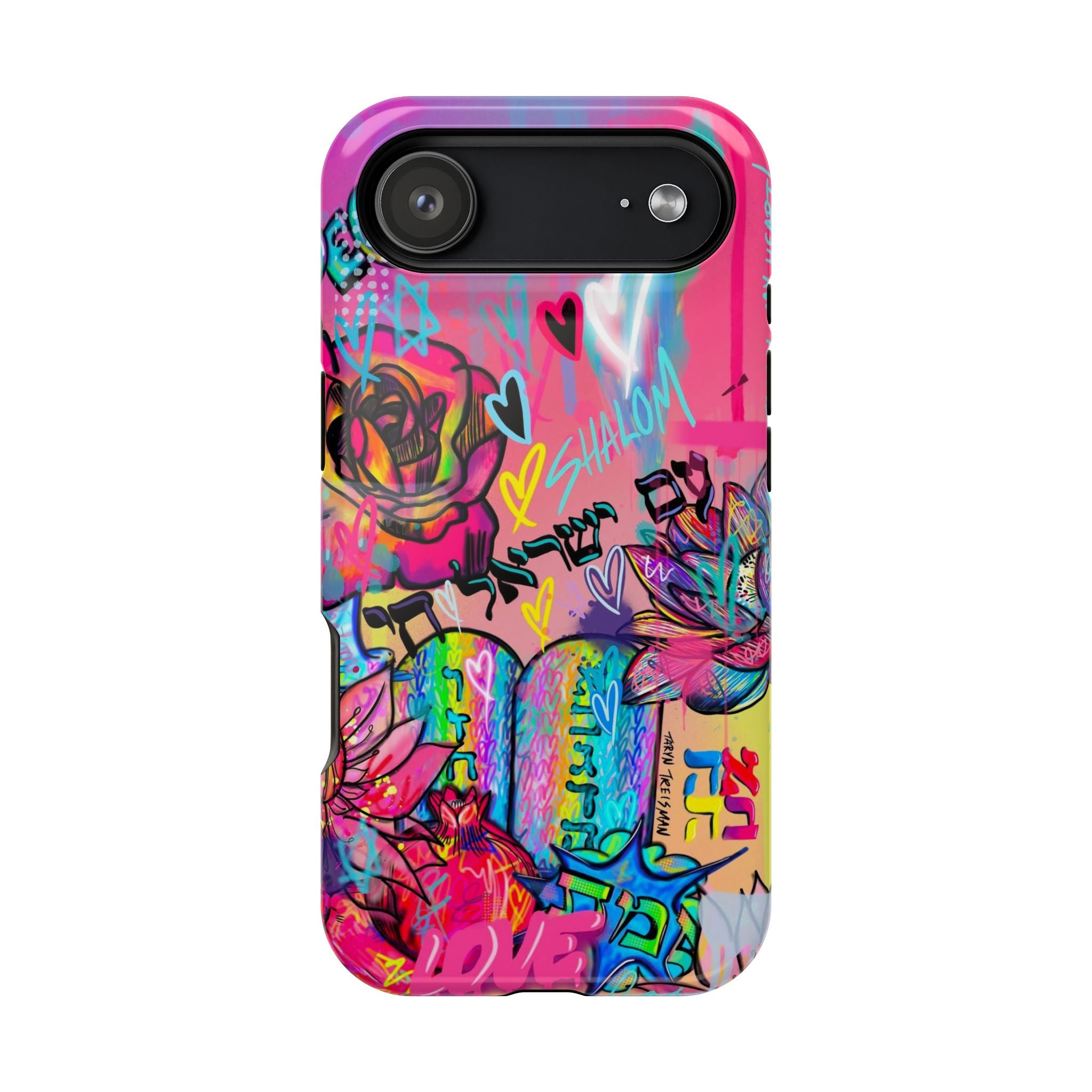 Graffiti Floral Magnetic Phone Case — Impact‑Resistant iPhone Cover
