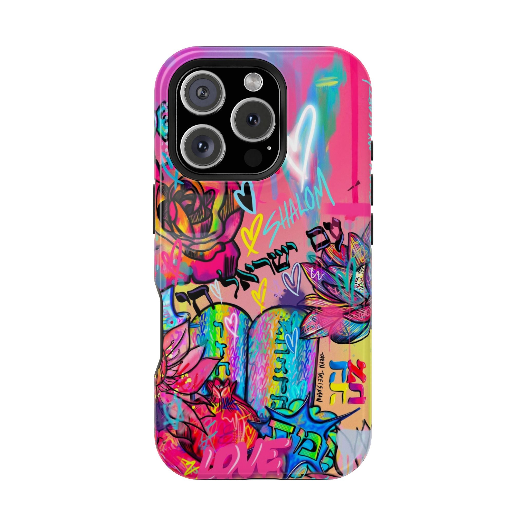 Graffiti Floral Magnetic Phone Case — Impact‑Resistant iPhone Cover