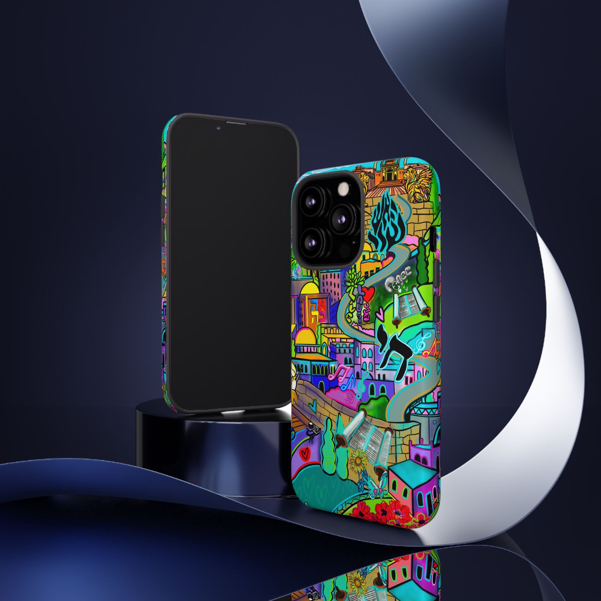 Vibrant Phone Case with Cityscape Design, Ideal for Travelers, Gift for Birthdays, Art Lovers, Festivals, Eco-Friendly Accessories