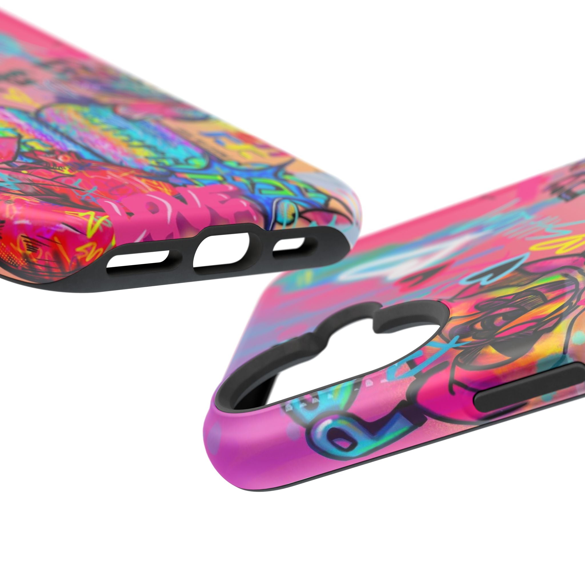 Graffiti Floral Magnetic Phone Case — Impact‑Resistant iPhone Cover