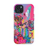 Graffiti Floral Magnetic Phone Case — Impact‑Resistant iPhone Cover