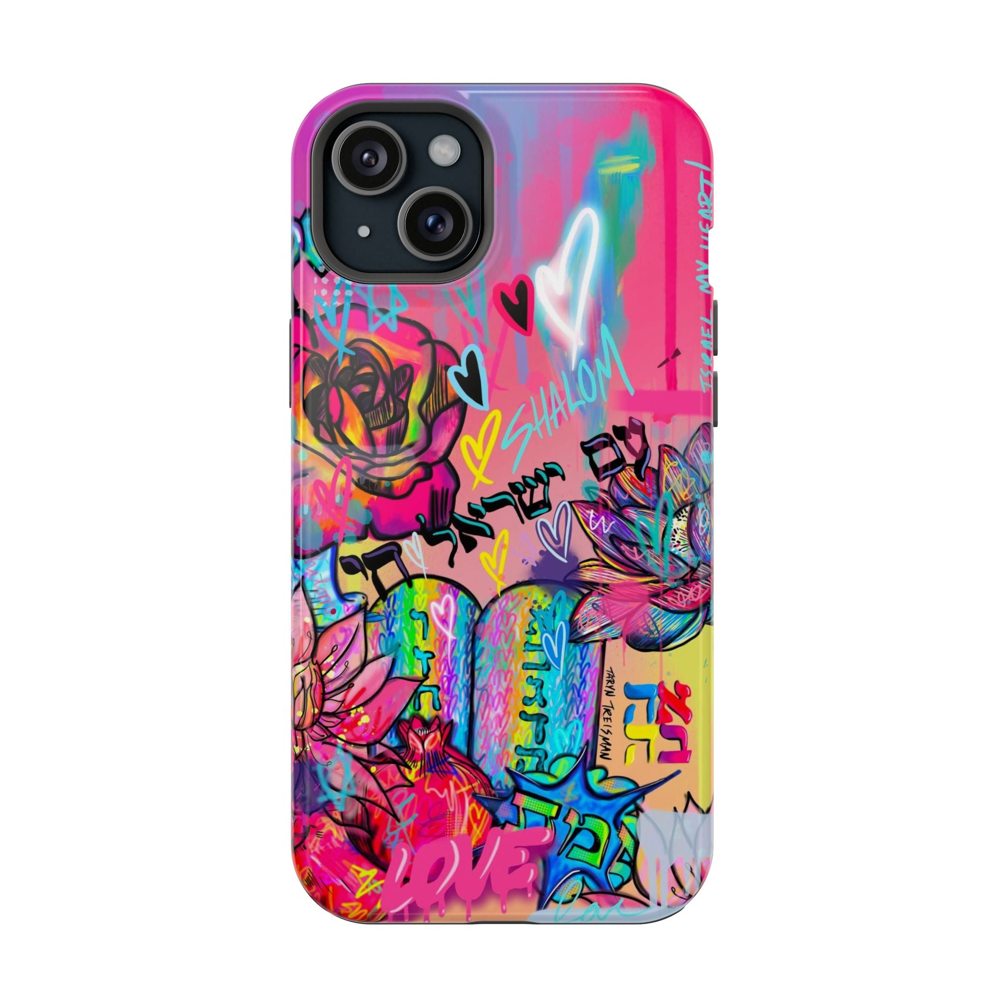 Graffiti Floral Magnetic Phone Case — Impact‑Resistant iPhone Cover