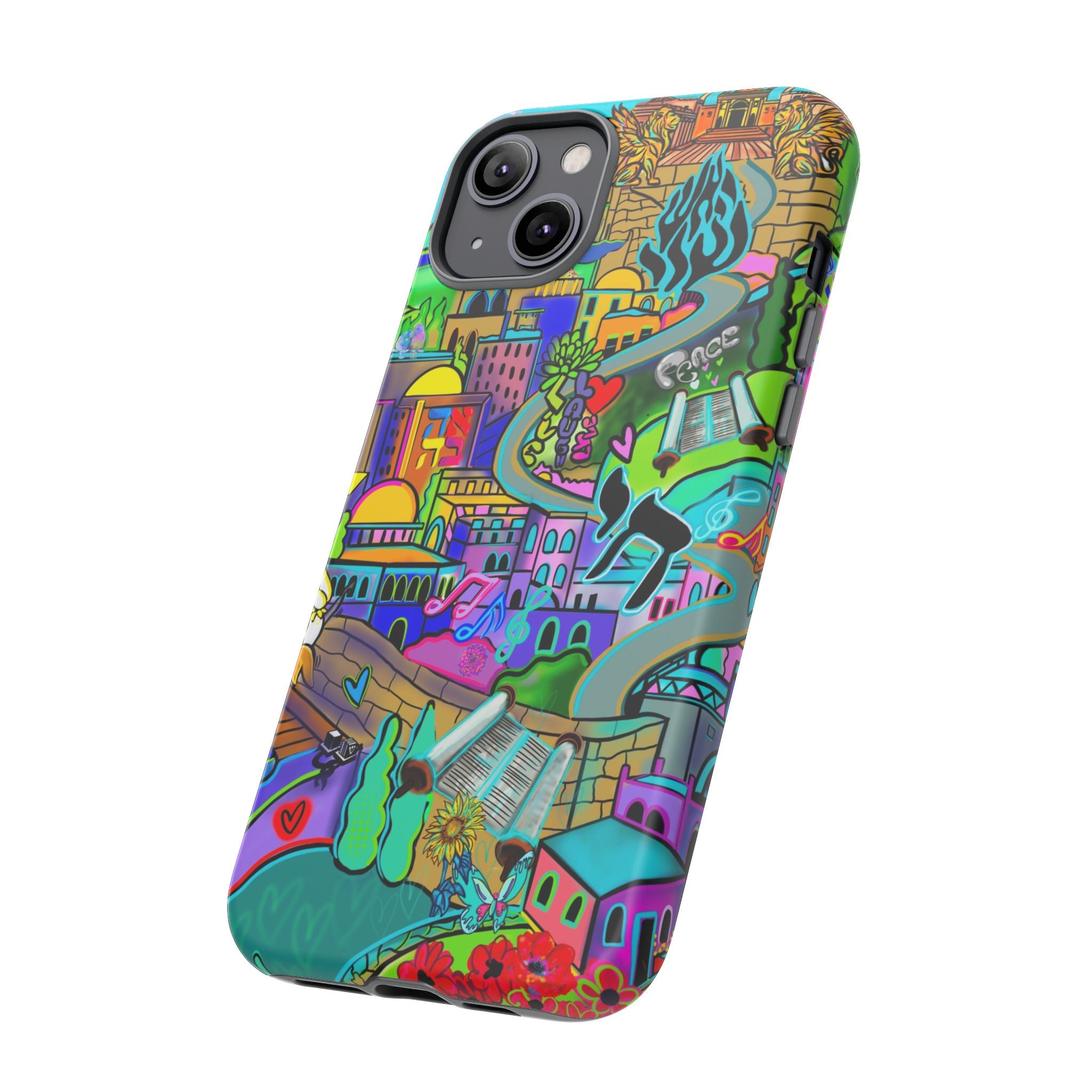 Vibrant Phone Case with Cityscape Design, Ideal for Travelers, Gift for Birthdays, Art Lovers, Festivals, Eco-Friendly Accessories