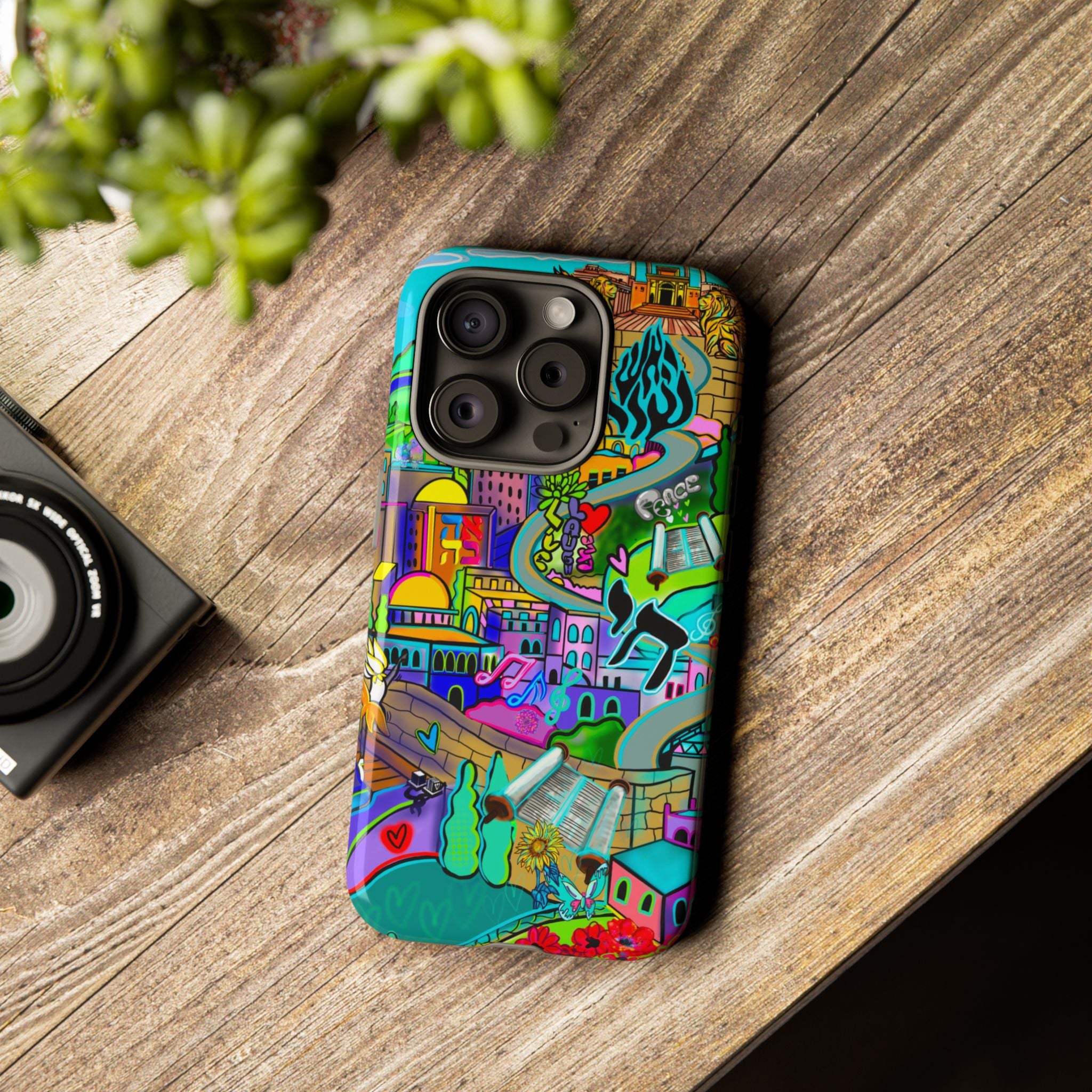 Vibrant Phone Case with Cityscape Design, Ideal for Travelers, Gift for Birthdays, Art Lovers, Festivals, Eco-Friendly Accessories