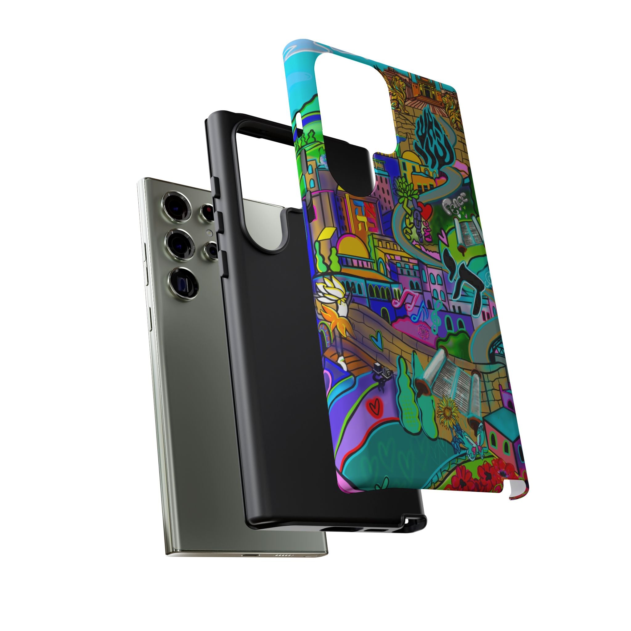 Vibrant Phone Case with Cityscape Design, Ideal for Travelers, Gift for Birthdays, Art Lovers, Festivals, Eco-Friendly Accessories
