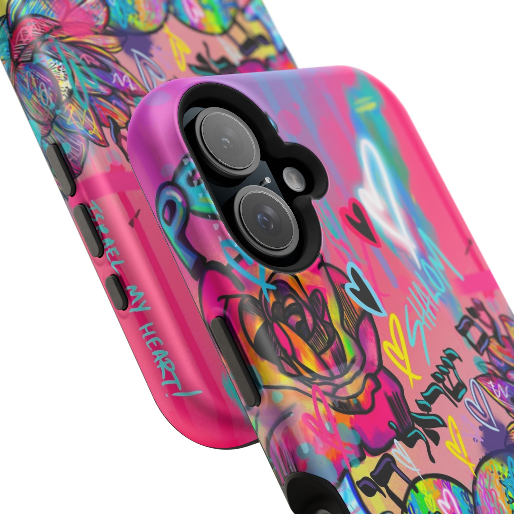 Graffiti Floral Magnetic Phone Case — Impact‑Resistant iPhone Cover