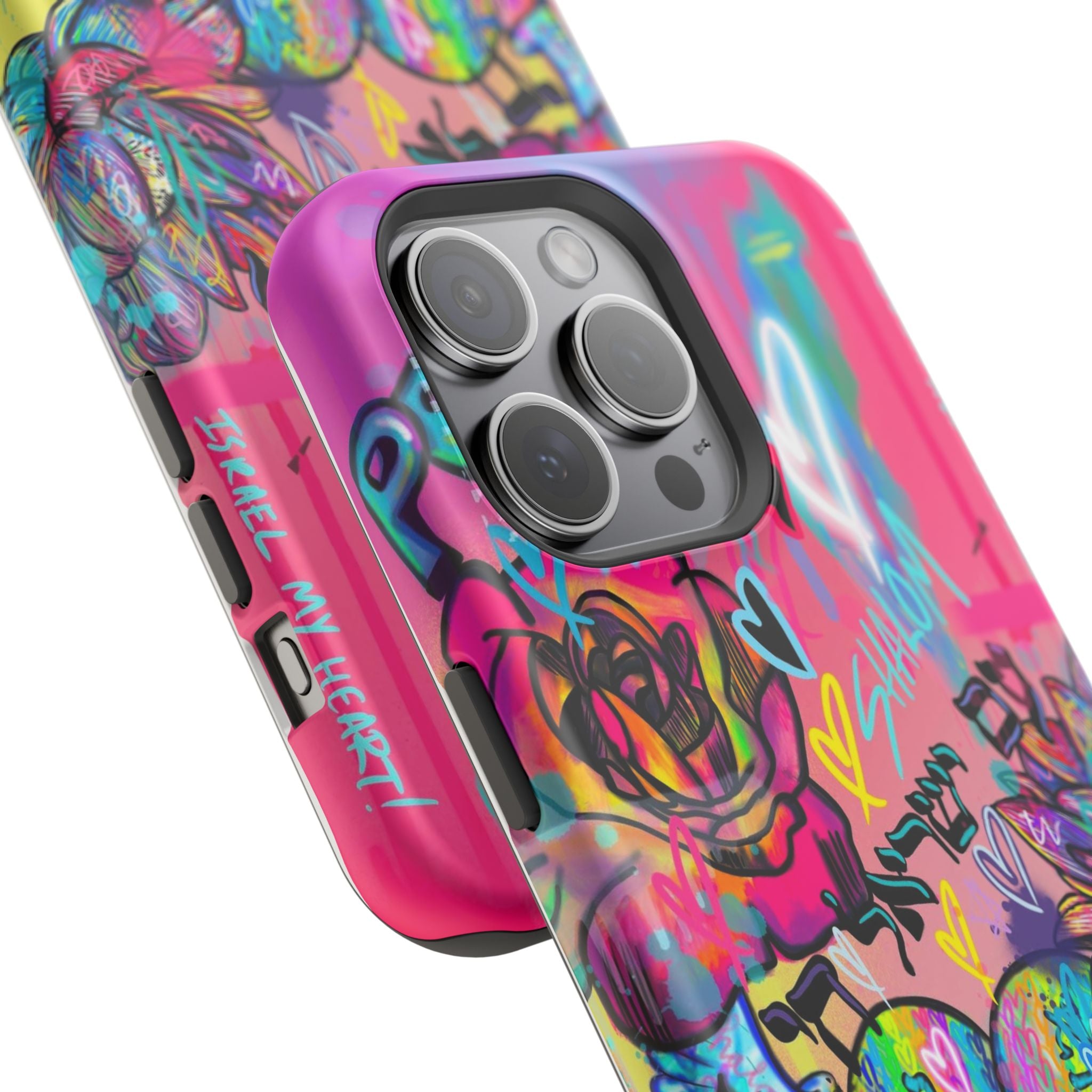 Graffiti Floral Magnetic Phone Case — Impact‑Resistant iPhone Cover