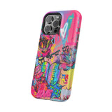Graffiti Floral Magnetic Phone Case — Impact‑Resistant iPhone Cover